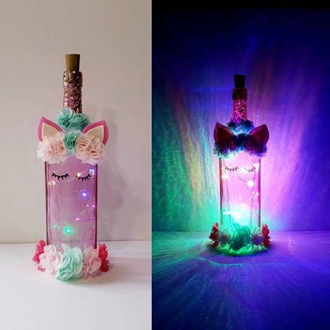 Glass Bottle Unicorn Fairy Lights