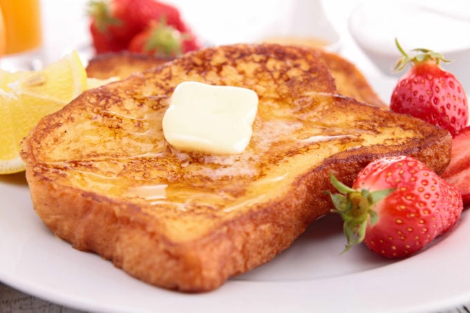 French Toast with melted butter and syrup