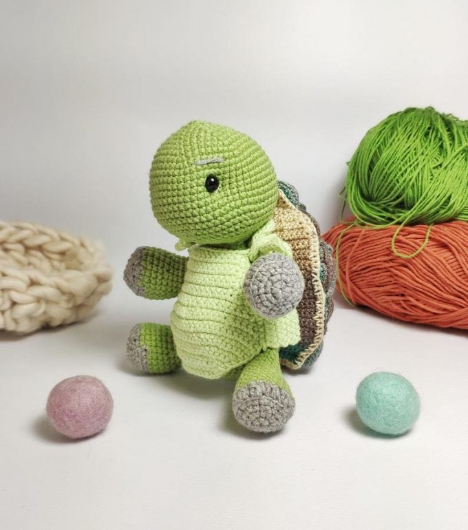 Crochet Turtle with Removable Shell