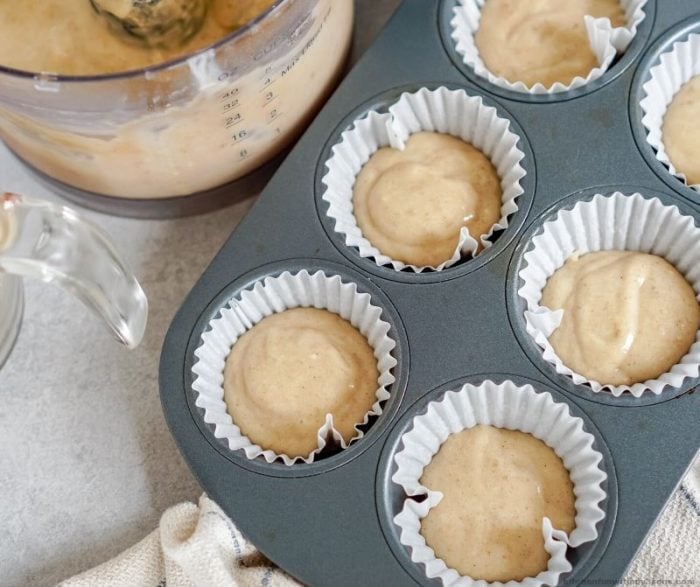 muffin batter in tins