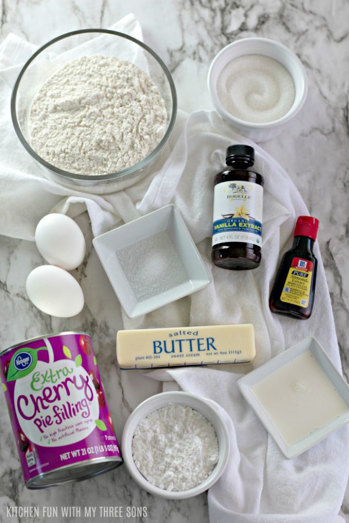 ingredients to make Easy Cherry Pie Bars