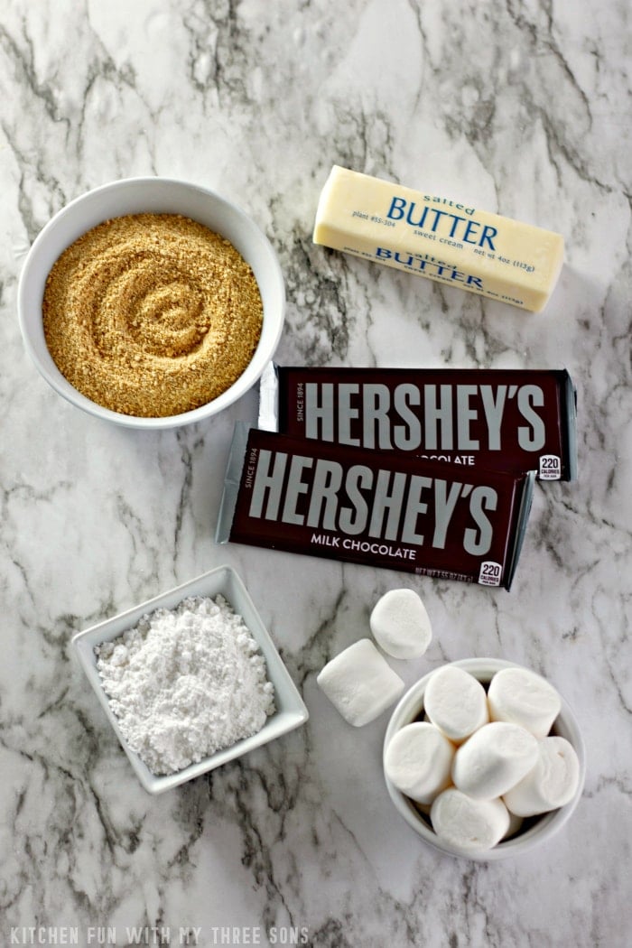Ingredients to make S'mores Cookie Cups