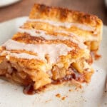 Apple Slab pie slice on a plate feature.