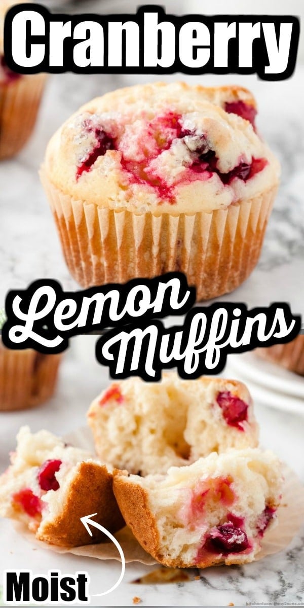 Cranberry Lemon Muffins for Pinterest
