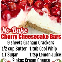 No-Bake Cherry Cheesecake Bars