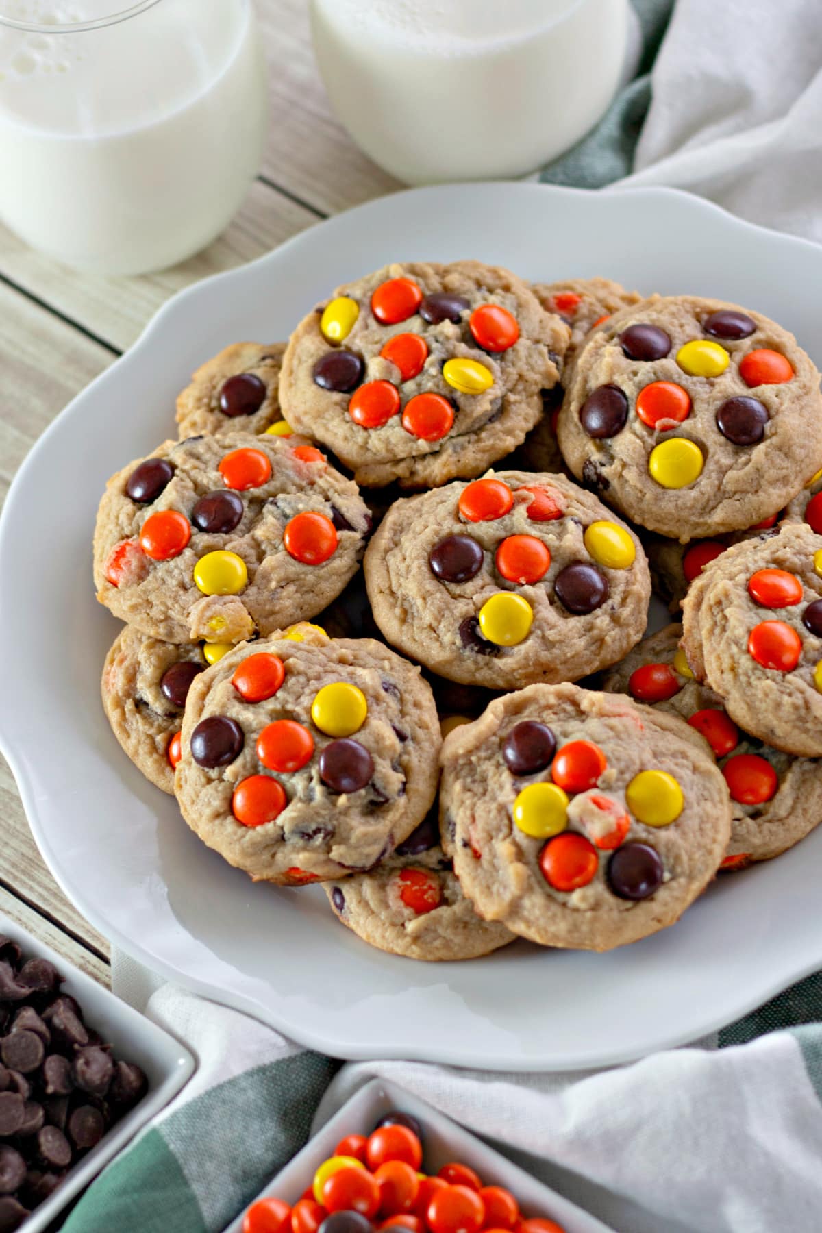 Reese's Pieces Cookies on a plate