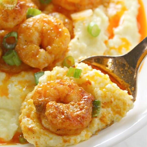 Cajun Shrimp and Grits is a simple recipe with buttery homemade grits with spicy seasoned shrimp on top.