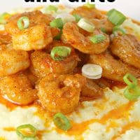 Cajun Shrimp and Grits is a simple recipe with buttery homemade grits with spicy seasoned shrimp on top.