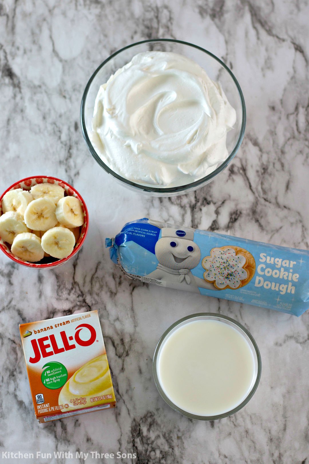 ingredients to make Easy Banana Pudding Cookie Cups