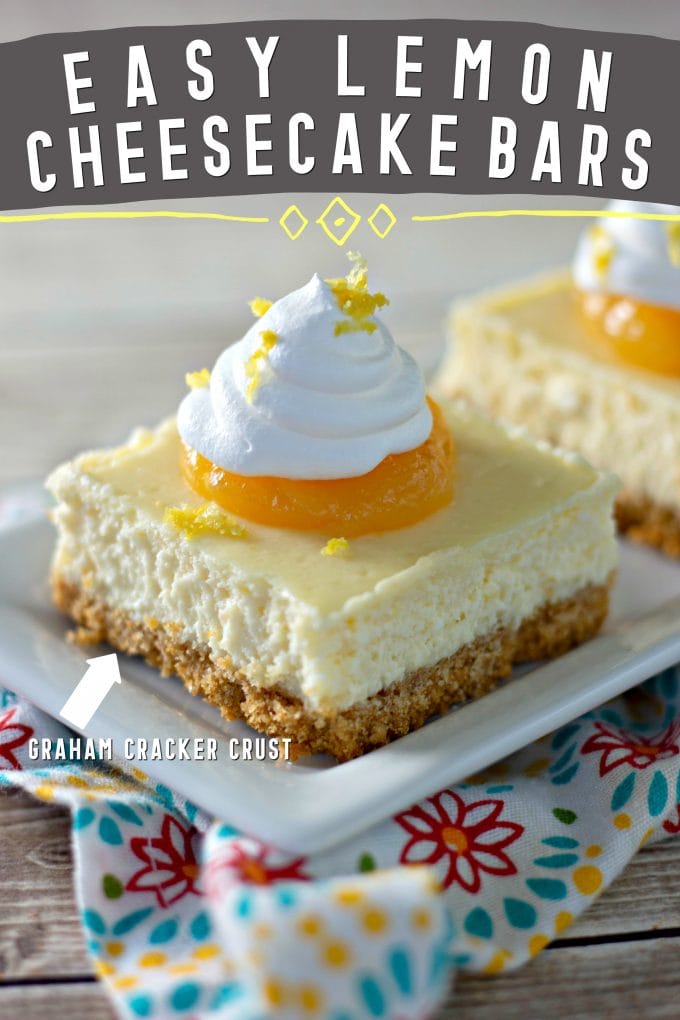 Easy Lemon Cheesecake Bars on Pinterest