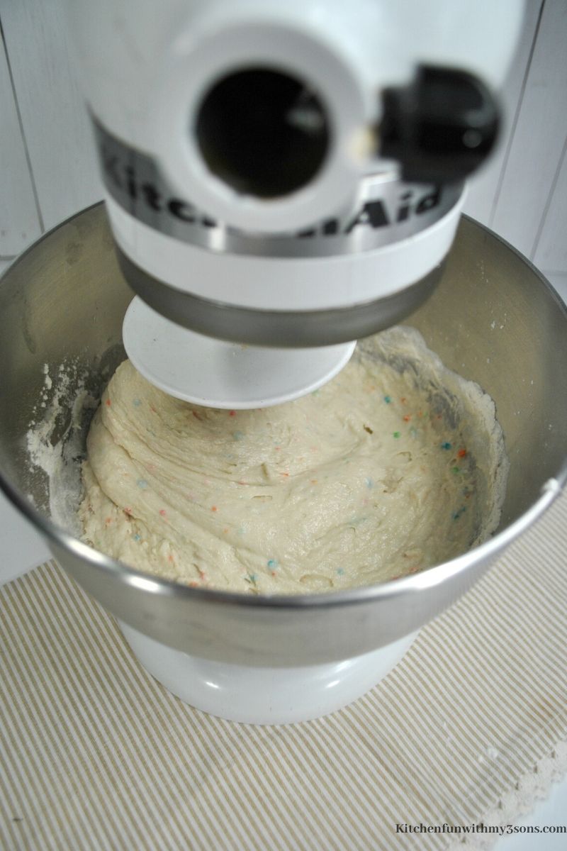 mixer with dough