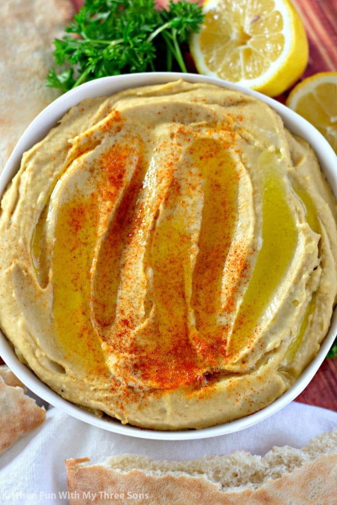 Instant Pot Hummus Recipe sprinkled with smoked paprika