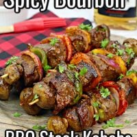 Spicy Bourbon BBQ Steak Kabobs