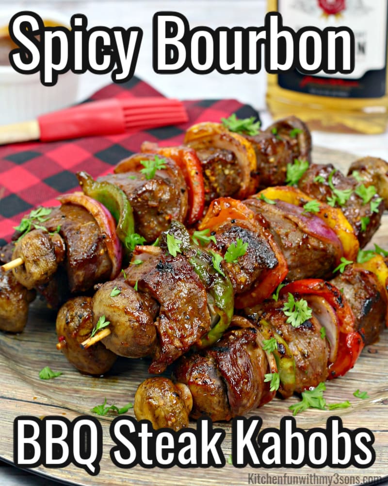 Spicy Bourbon BBQ Steak Kabobs