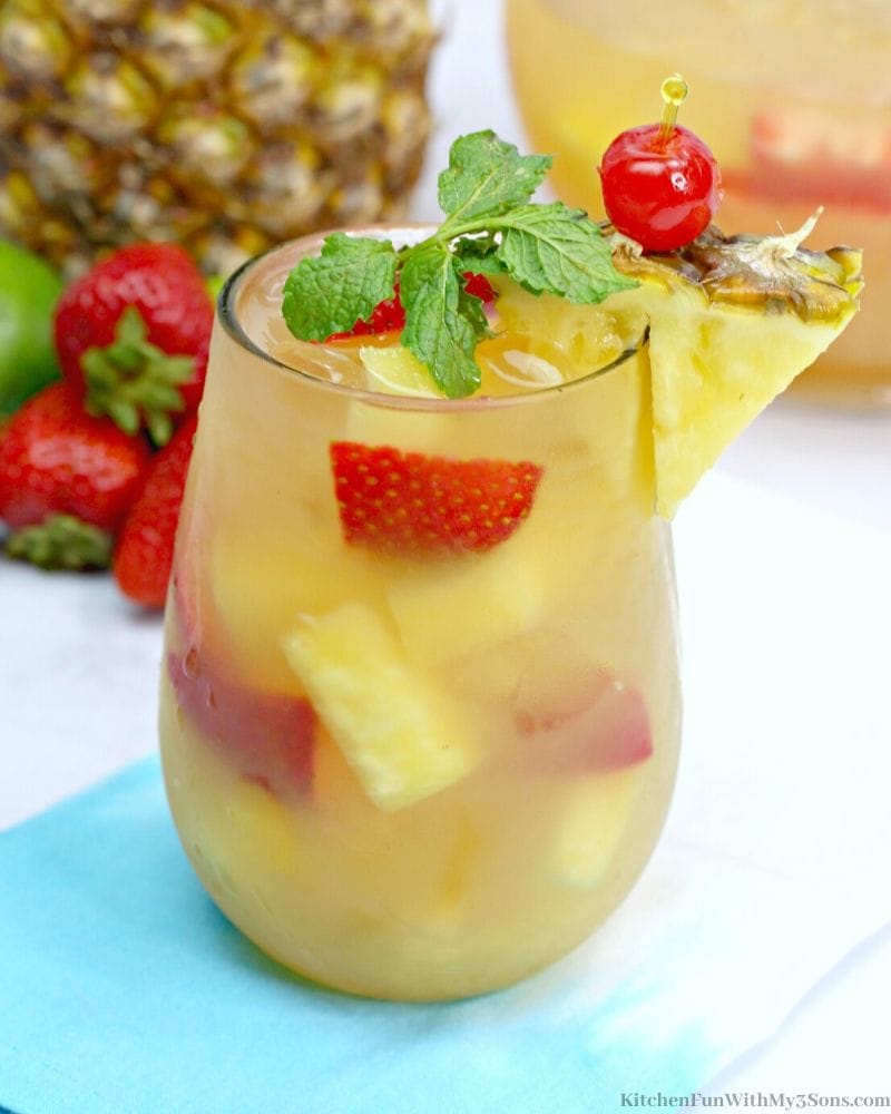 cocktail with strawberry and pineapple
