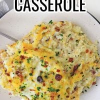 Cauliflower Bacon Cheese Casserole is a creamy, cheesy cauliflower with crumbled bacon on top is super easy and ready in 20 minutes.