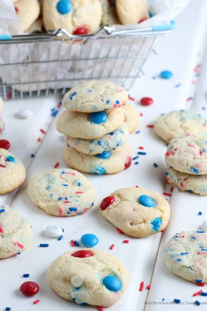 4th of July Cake Mix Cookies