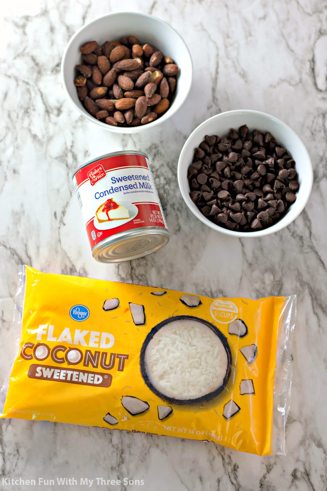 ingredients to make Almond Joy Cookies