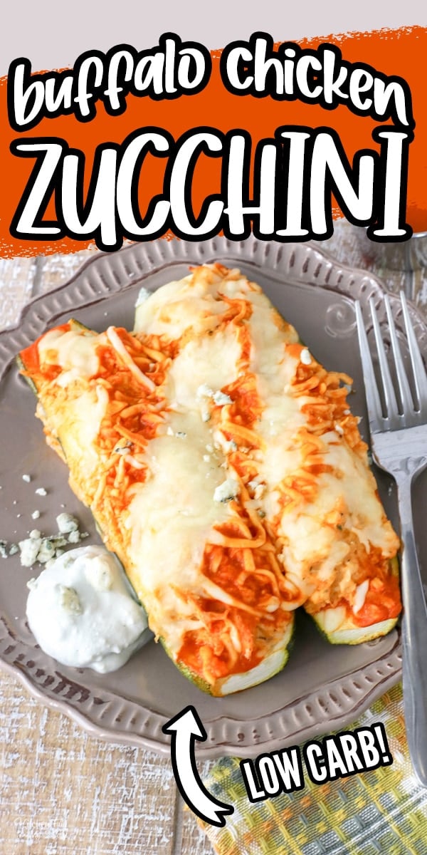 Buffalo Chicken Zucchini Boats is a delicious lunch or dinner packed with cream cheese, wing sauce and chicken all stuffed into zucchini.