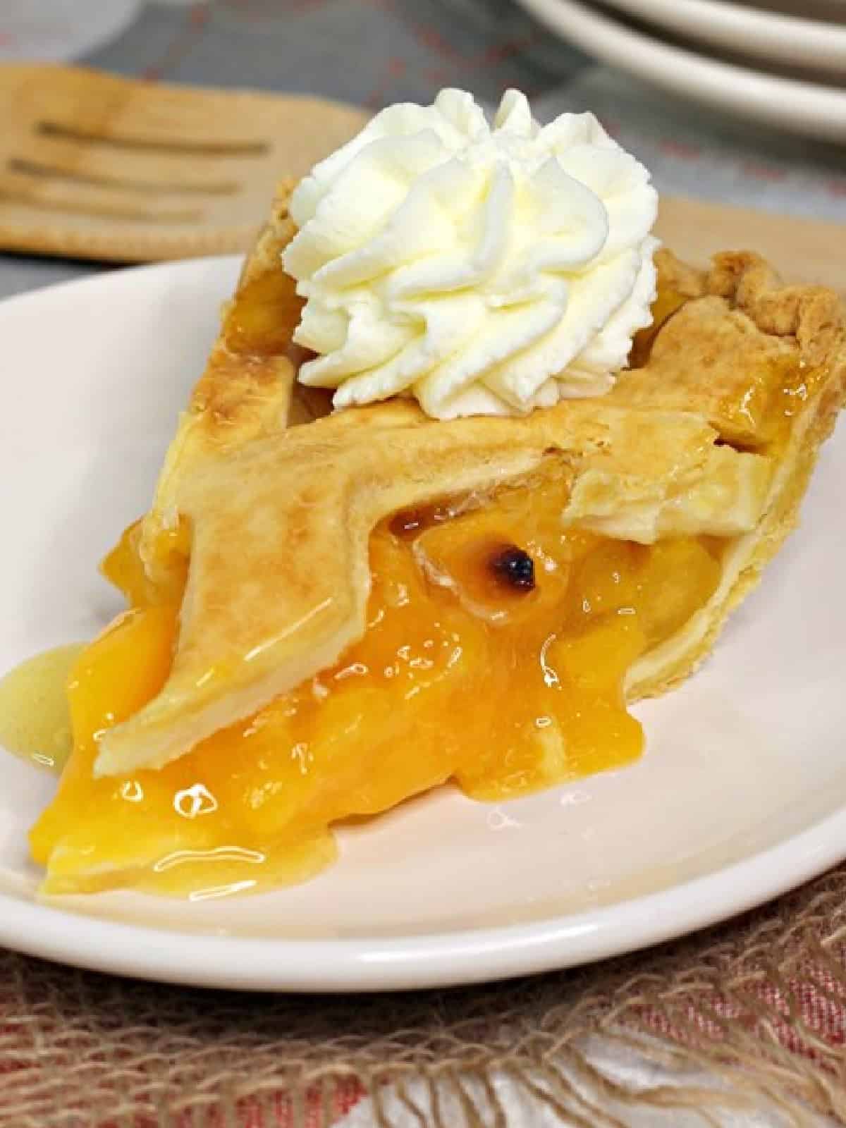 slice of peach pie