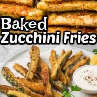Crispy Baked Zucchini Fries Pinterest graphic