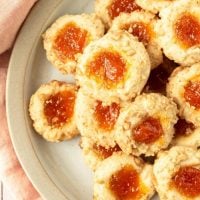 Apricot Walnut Thumbprint Cookies