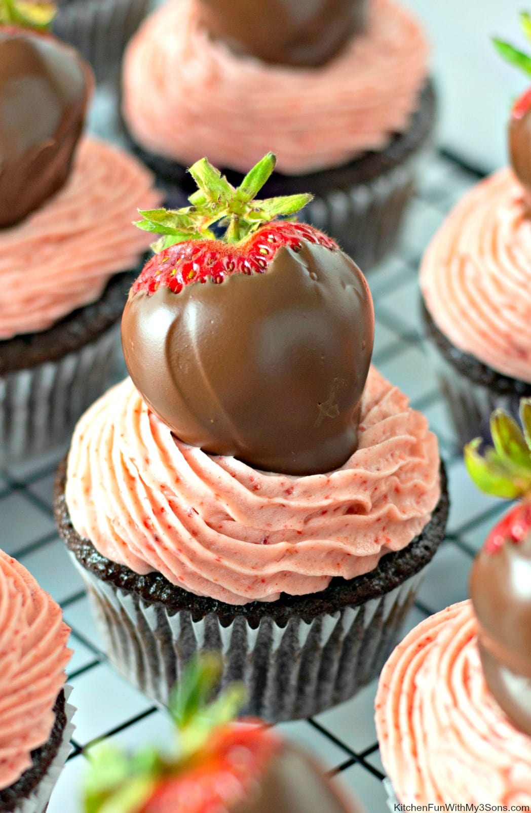 Chocolate Covered Strawberry Cupcakes Kitchen Fun With My 3 Sons