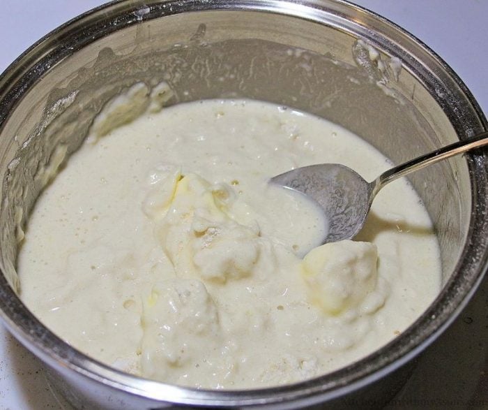 mixing pudding