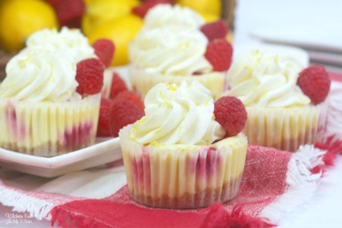 Lemon Raspberry Mini Cheesecake | Kitchen Fun With My 3 Sons