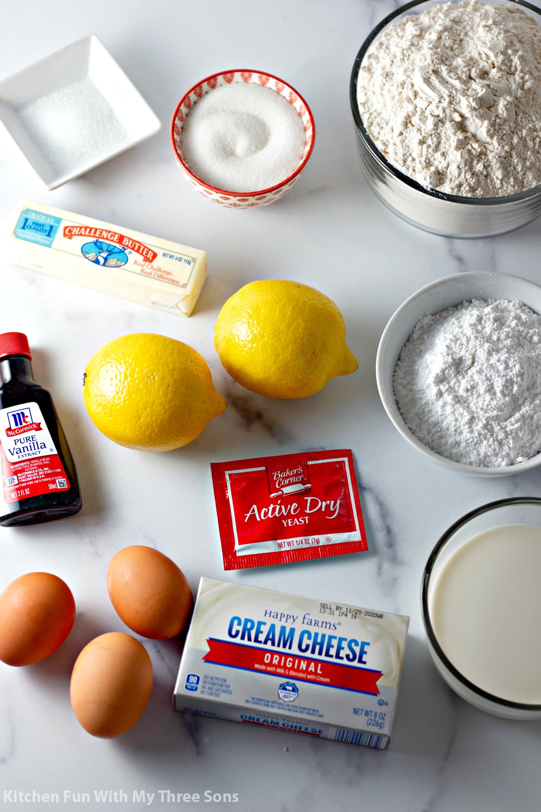 ingredients to make Lemon Sweet Rolls Recipe