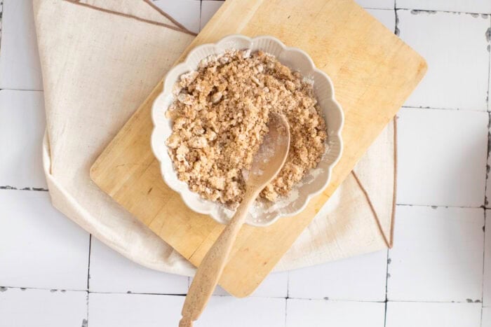 Combining streusel ingredients