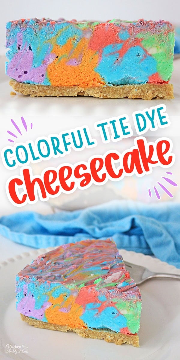Tie Dye Cheesecake is the most colorful cheesecake you will ever see. It's made with five different bold colors and is full of delicious flavor.
