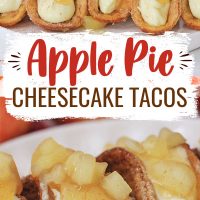Apple Pie Tacos are stuffed with apple filling and cheesecake inside crunchy taco shell made with a delicious cinnamon sugar mixture.