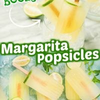 Margarita Popsicles with lime wedges in the bottom.