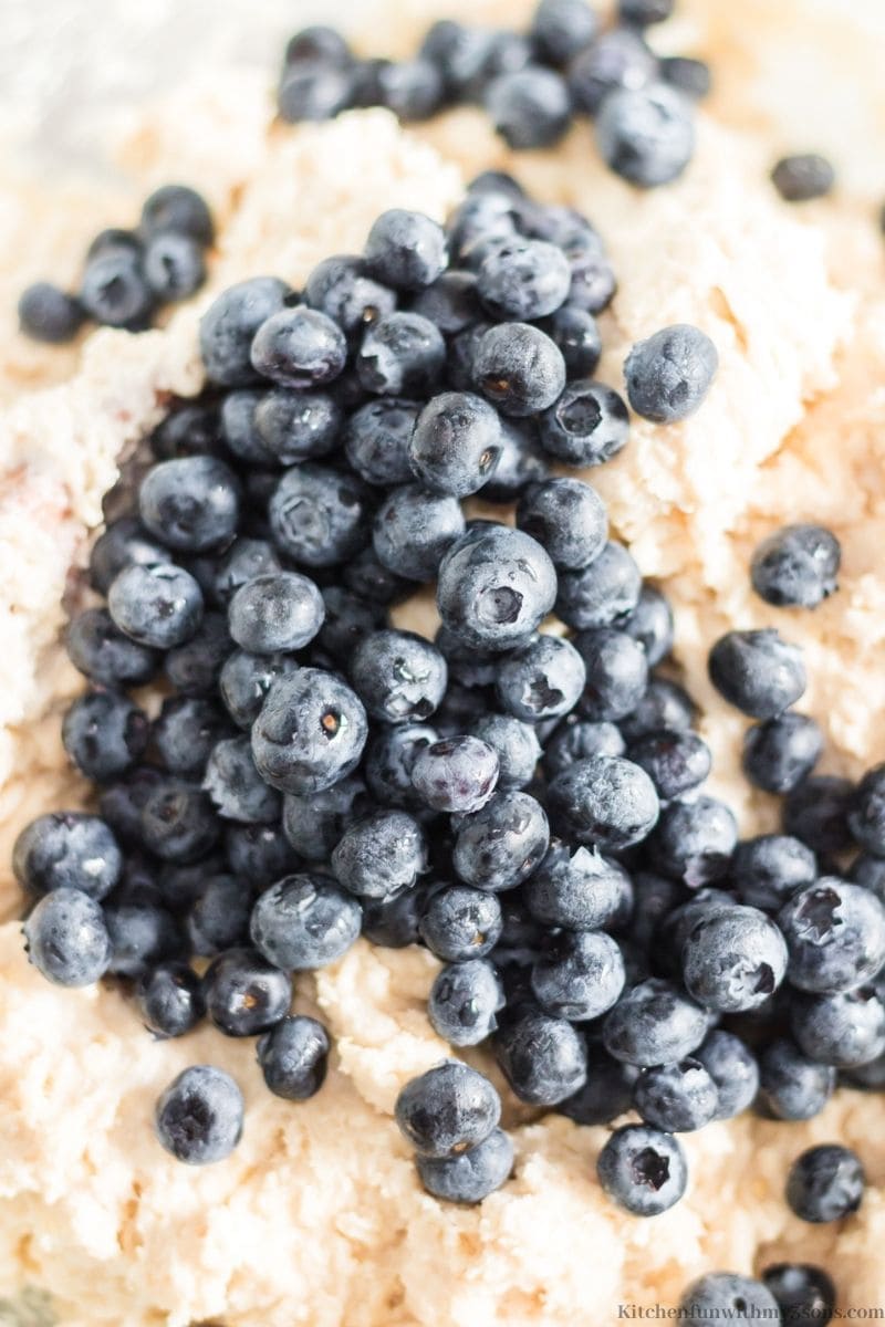dough with blueberries