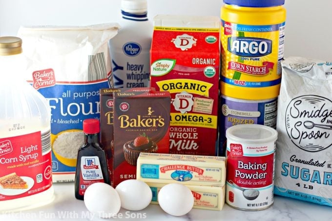 ingredients to make Boston Cream Cupcakes