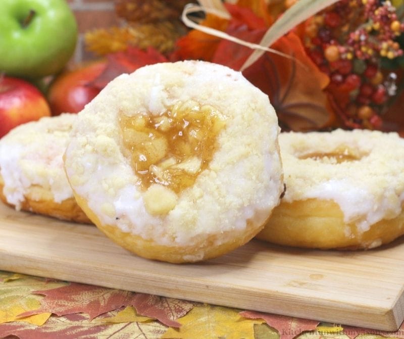 Side view of the inside filling of the Easy Apple Donuts.