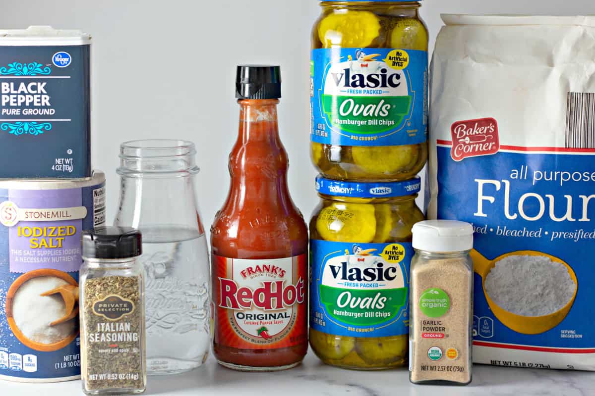 Ingredients needed to make fried pickles
