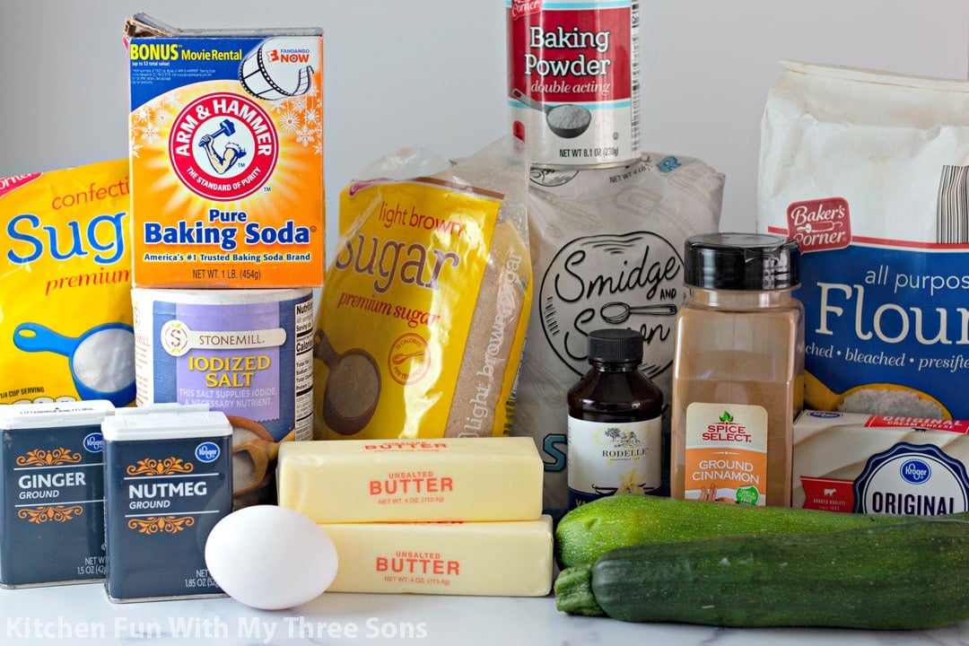 ingredients to make Zucchini Cookies with Cream Cheese Frosting