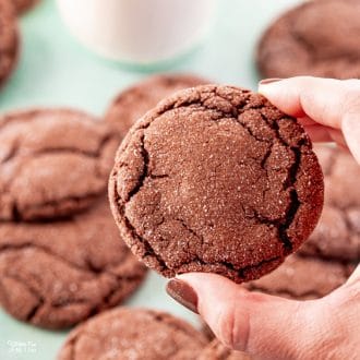 Chocolate Cake Mix Cookies are the softest and most chewy cookie recipe ever. It takes just four ingredients and ten minutes in the oven and you've got a delicious moist cookie.