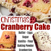 Christmas Cranberry Pound Cake