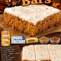 Pumpkin Bars with Cream Cheese Frosting pin