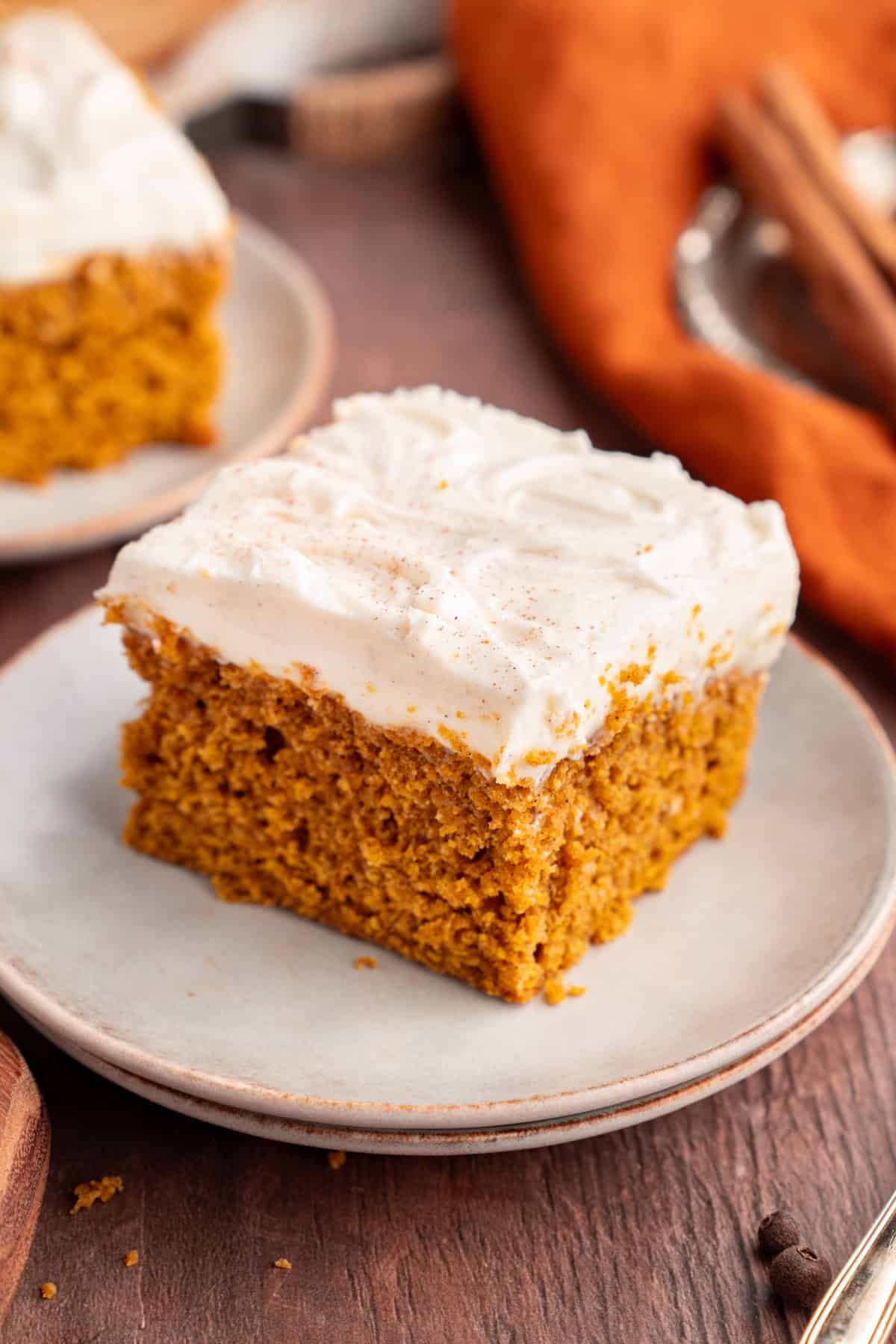 Pumpkin Bar slice on a plate