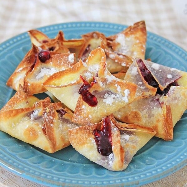 Air Fryer Blueberry Cheesecake Wontons