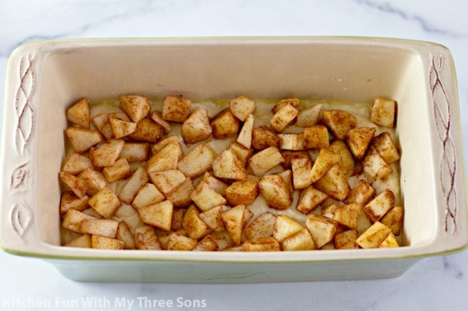 apples in the loaf pan