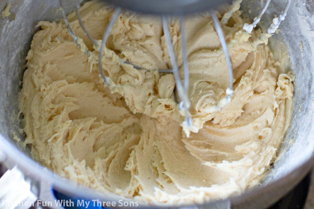 beating butter and sugar together