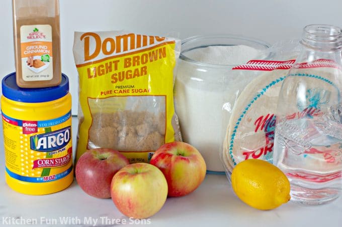 ingredients to make Apple Salsa with Cinnamon Sugar Chips