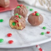 Christmas Peanut Butter M&M Balls