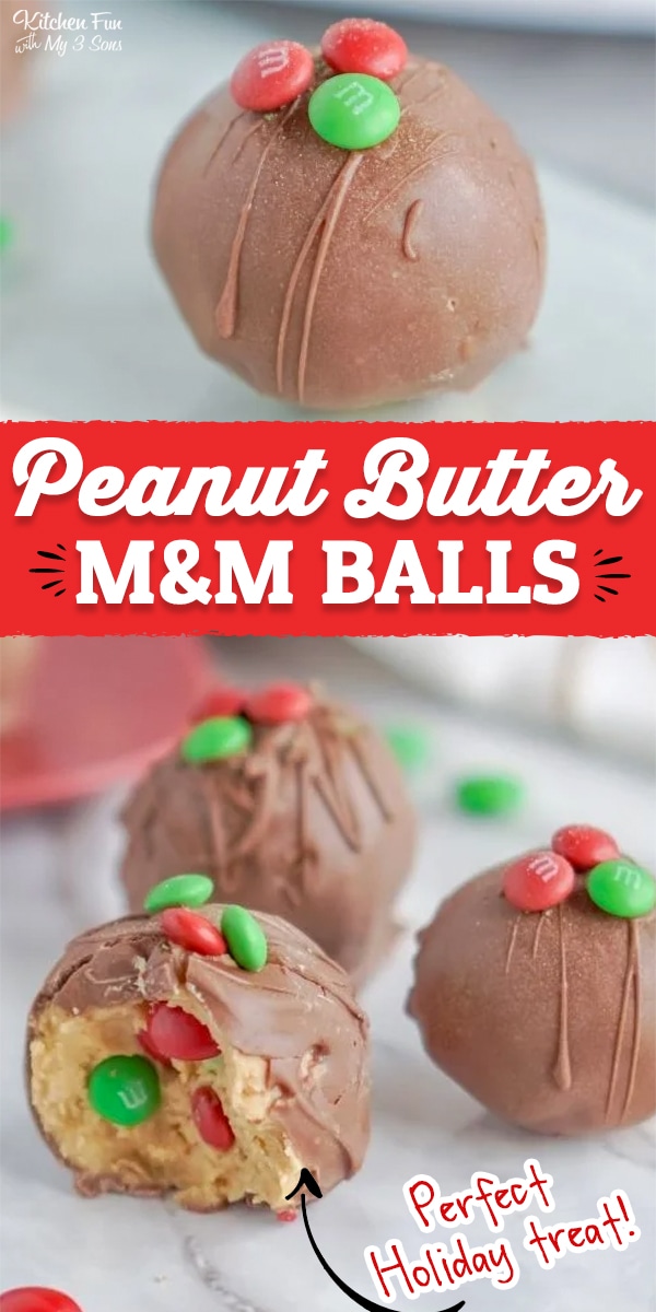 Christmas Peanut Butter M&M Balls
