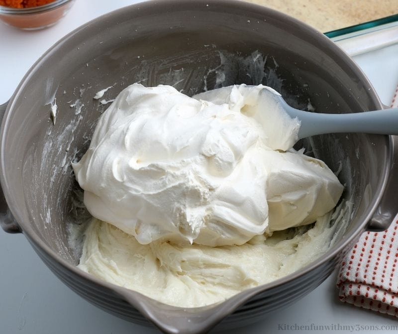 Your whipped topping layer ingredients in a bowl.